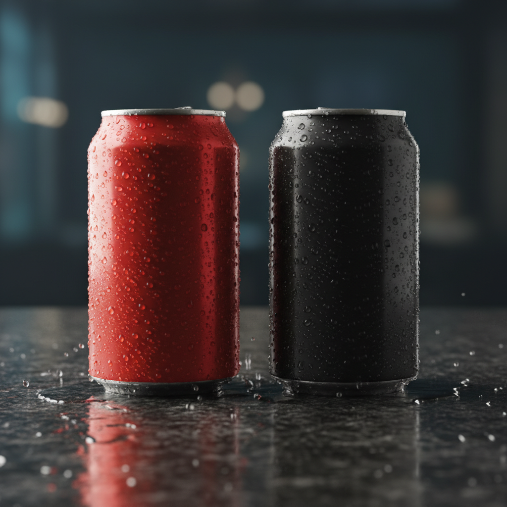 Coca-Cola clássica e Coca-Cola Zero lado a lado